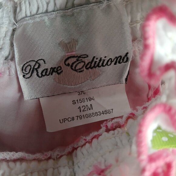 Rare Edition Girls pink and white bubble romper 12M - Picture 2 of 3